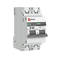 Автоматический выключатель 2P 40А (D) 6кА ВА 47-63M без теплового расцепителя PROxima | код  mcb4763m-6-2-40D-pro | EKF